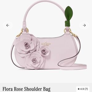 Kate Spade Pale Flora Amethyst Shoulder Bag with Green Accent